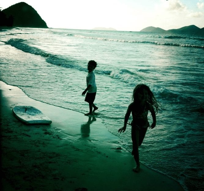 Kids at the Beach in Tortola